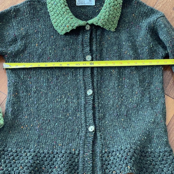 Glendalough Woolen Mills Green Cardigan Ireland L - Picture 14 of 14